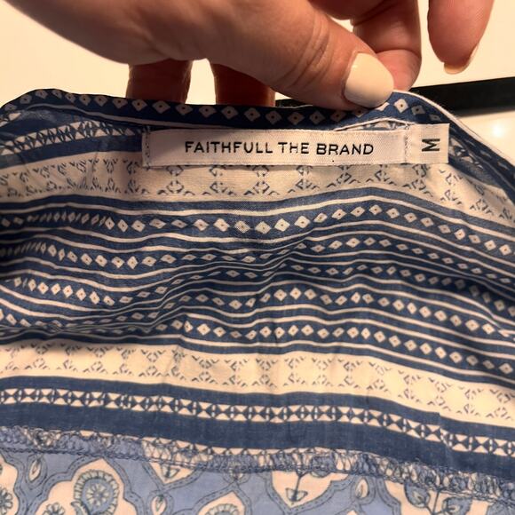 Faithfull The Brand Women's Blue Woodstock Playsuit Size Medium - Picture 6 of 13